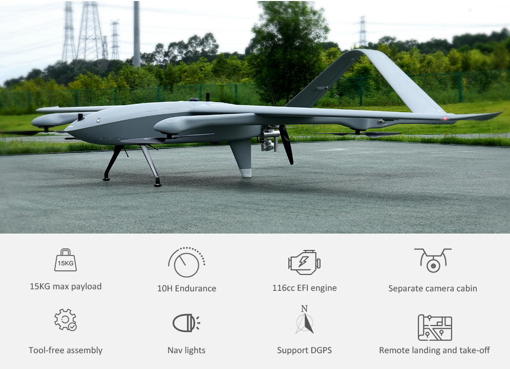 Hybrid VTOL Drone Heavy Lift / 15kg Payload 1