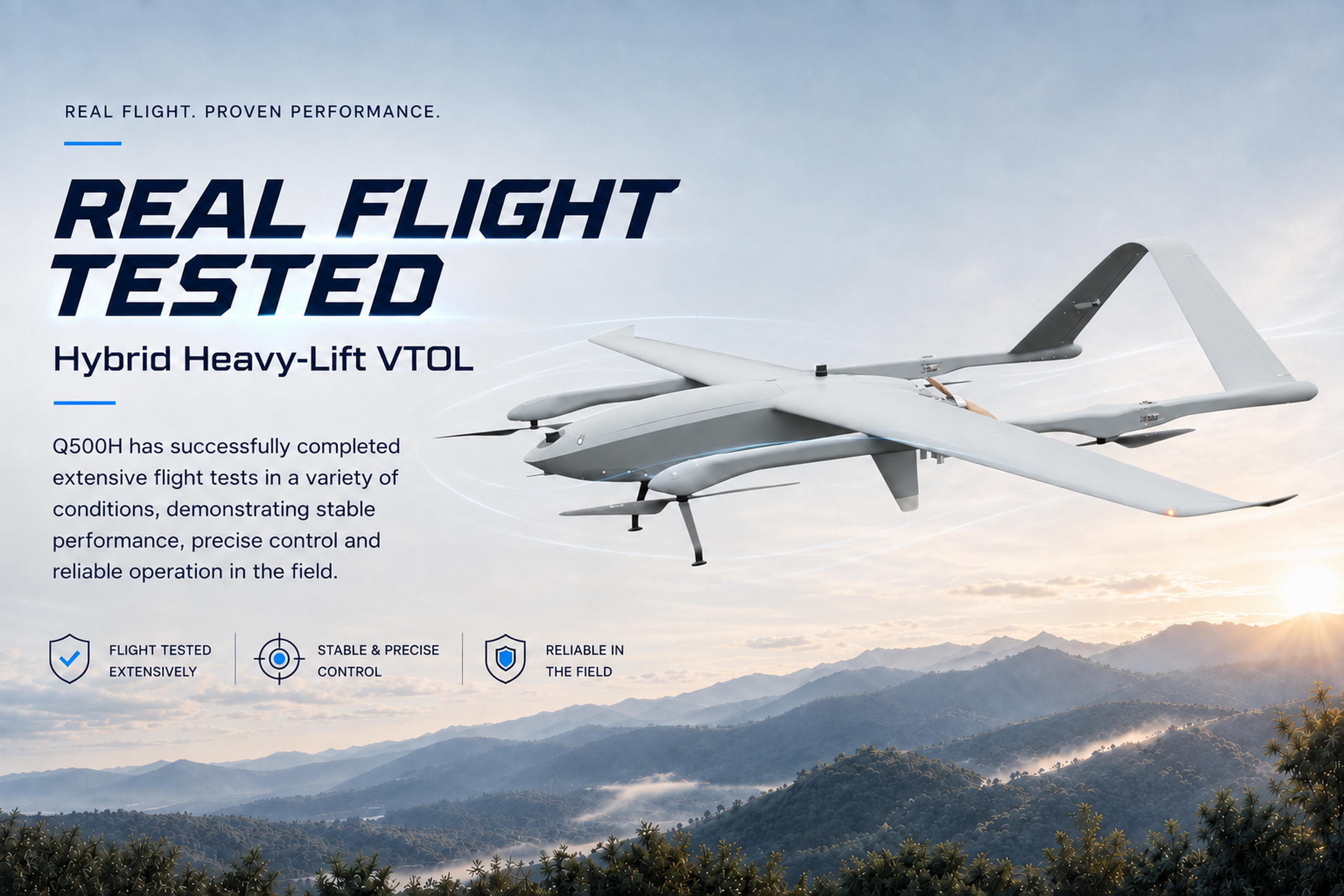 Q500H - Heavy Lift Long Range Hybrid VTOL 5