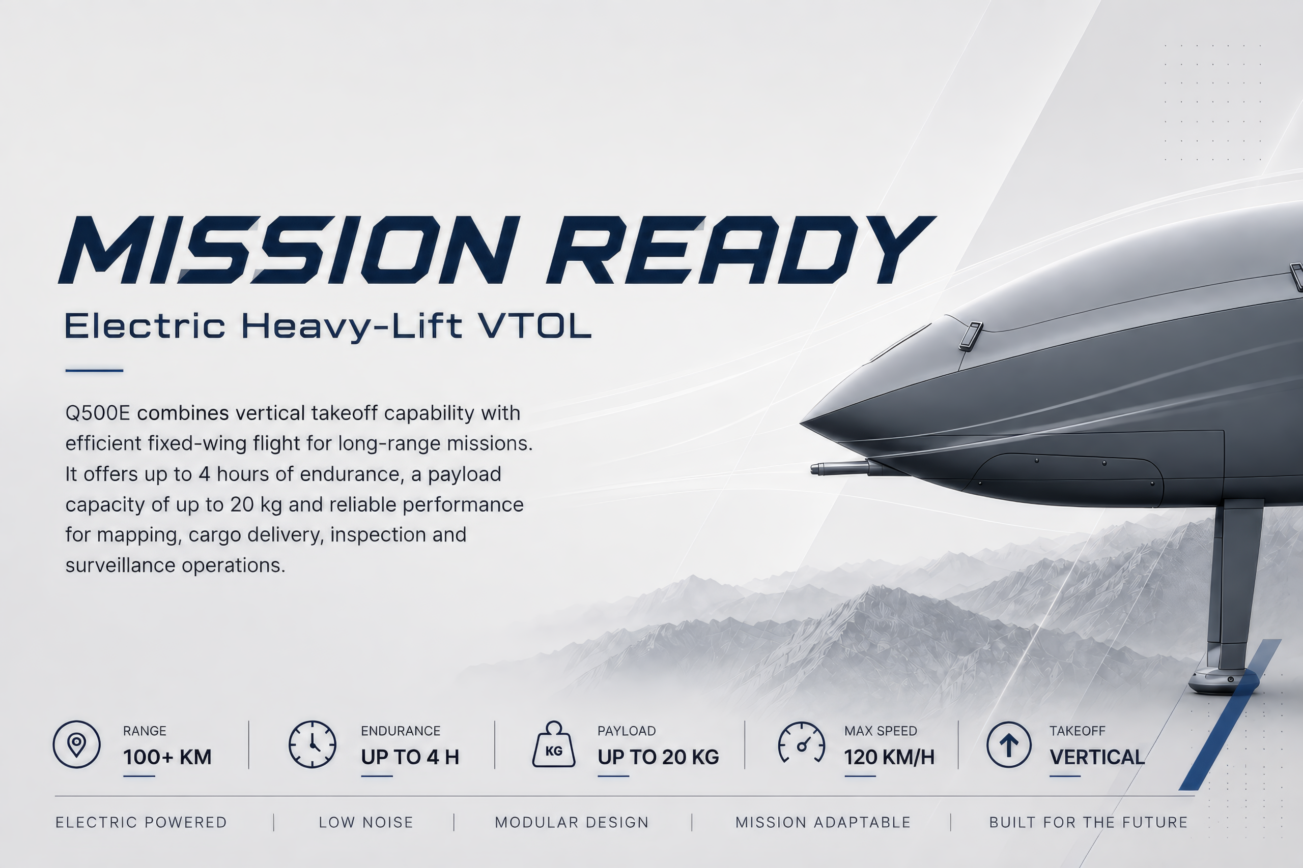 Q500E – Electric Heavy-Lift VTOL 43