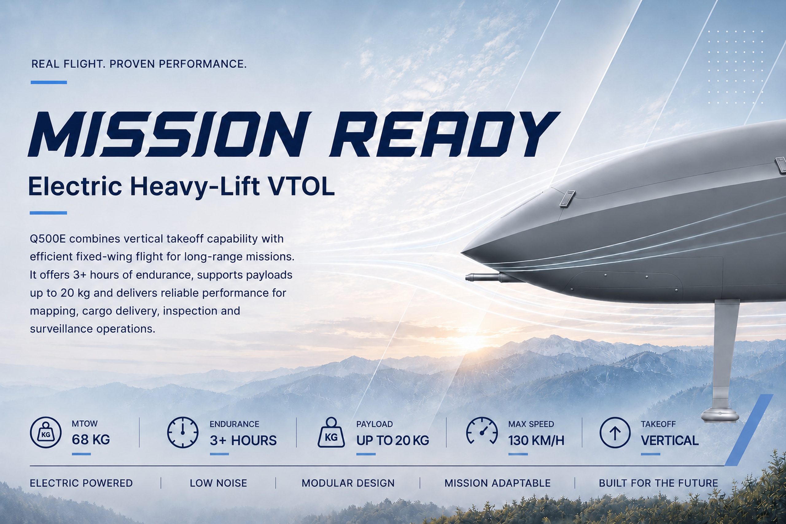 Q500E – Electric Heavy-Lift VTOL 3